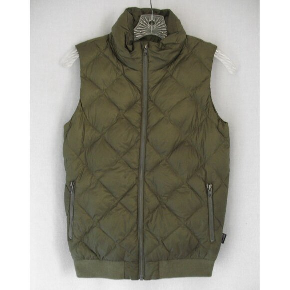 Patagonia Olive Down Vest Women's XS  Prow Bomber Style - Picture 2 of 9